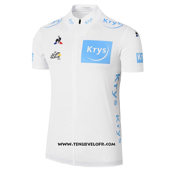 2017 Maillot Ciclismo Tour DE France Blanc Manches Courtes et Cuissard